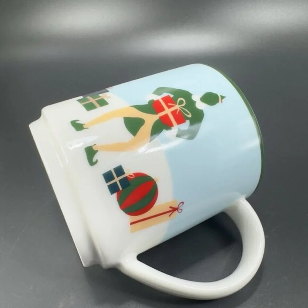 Williams Sonoma Christmas Holiday Elf Coffee Mug Cup‎ Ceramic New With Stickers